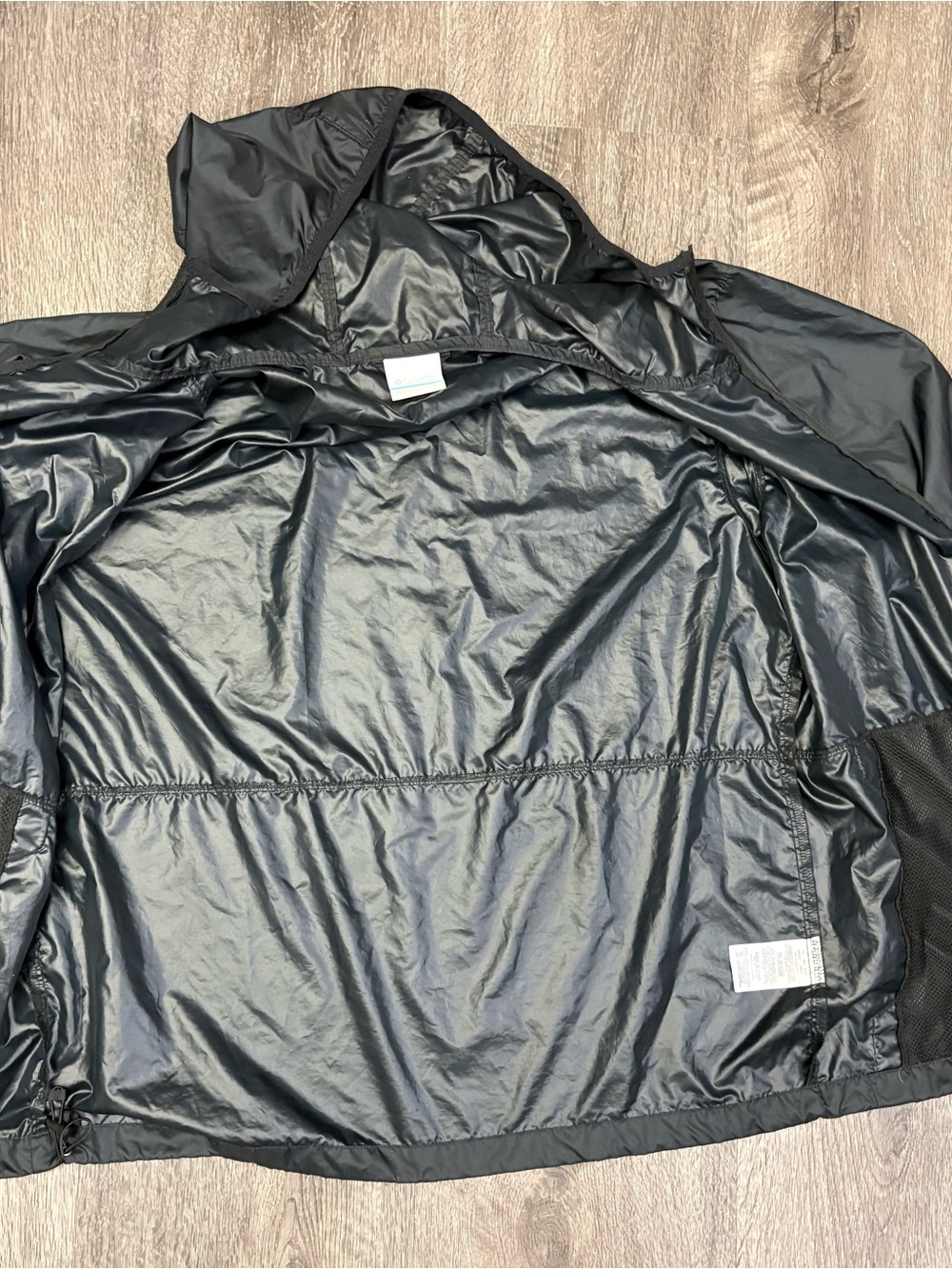 Columbia Center Ridge Windbreaker Hooded Jacket Men's Medium Black XM0287 Light - Picture 7 of 9